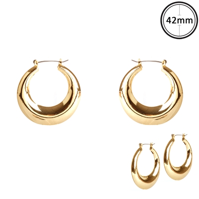 Gold Hoop 1.75" Earring